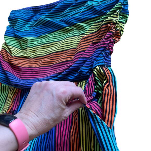 Rouge Rainbow Striped Jumpsuit Harem Style Stretch Womens Size 3X - Picture 4 of 10